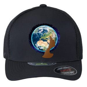 Mother Earth Afro Hair Galaxy Flexfit Unipanel Trucker Cap