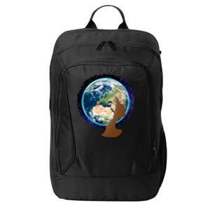 Mother Earth Afro Hair Galaxy City Backpack