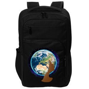 Mother Earth Afro Hair Galaxy Impact Tech Backpack