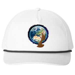 Mother Earth Afro Hair Galaxy Snapback Five-Panel Rope Hat