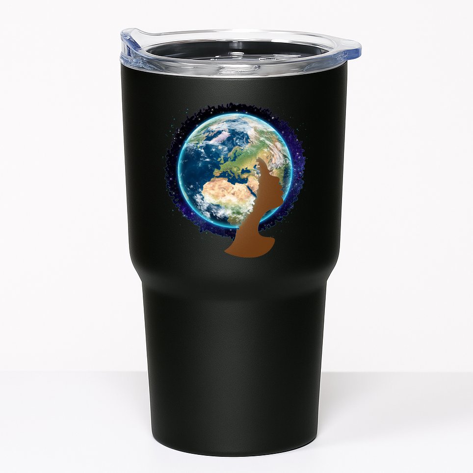Mother Earth Afro Hair Galaxy Tumbler