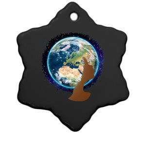 Mother Earth Afro Hair Galaxy Ceramic Star Ornament