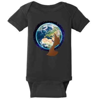 Mother Earth Afro Hair Galaxy Baby Bodysuit