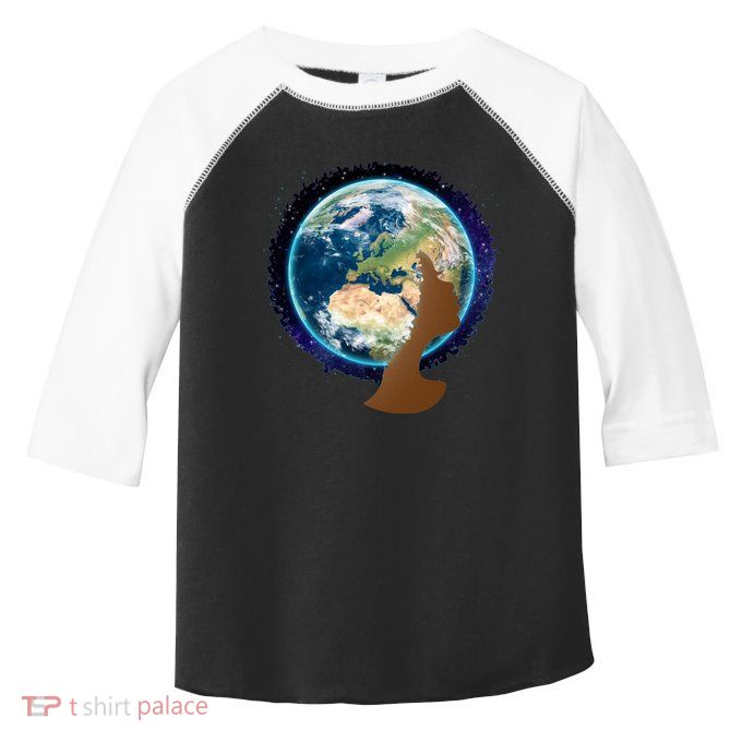 Mother Earth Afro Hair Galaxy Toddler Fine Jersey T-Shirt