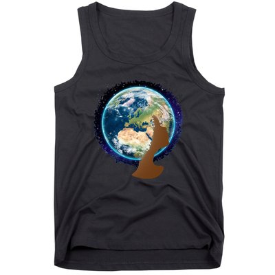 Mother Earth Afro Hair Galaxy Tank Top