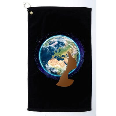 Mother Earth Afro Hair Galaxy Golf Towel