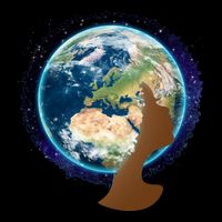 Mother Earth Afro Hair Galaxy Womens T-Shirt
