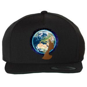 Mother Earth Afro Hair Galaxy Wool Snapback Cap