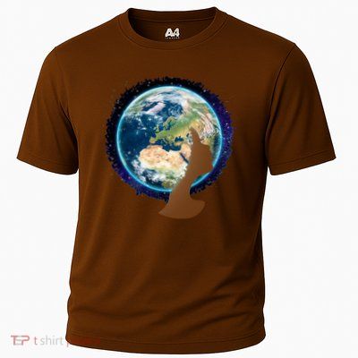 Mother Earth Afro Hair Galaxy Performance Shirt