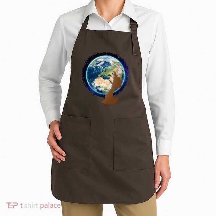 Mother Earth Afro Hair Galaxy Apron