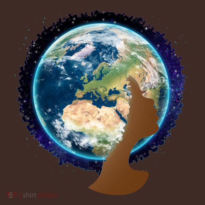 Mother Earth Afro Hair Galaxy Apron