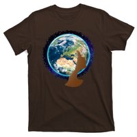 Mother Earth Afro Hair Galaxy T-Shirt