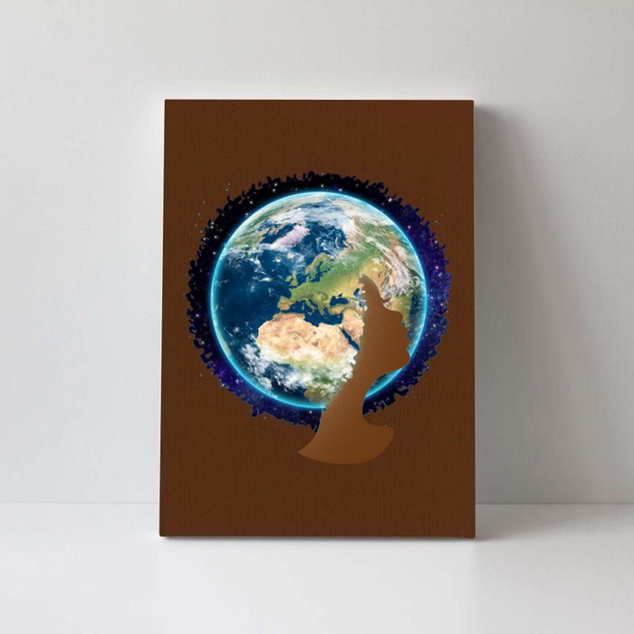 Mother Earth Afro Hair Galaxy Canvas