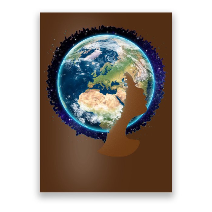 Mother Earth Afro Hair Galaxy Poster