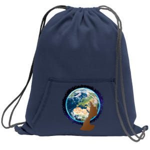 Mother Earth Afro Hair Galaxy Sweatshirt Cinch Pack Bag