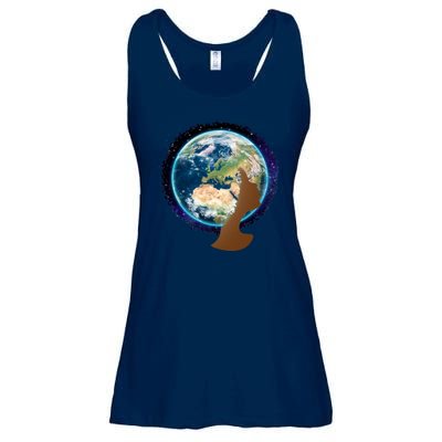 Mother Earth Afro Hair Galaxy Ladies Essential Flowy Tank