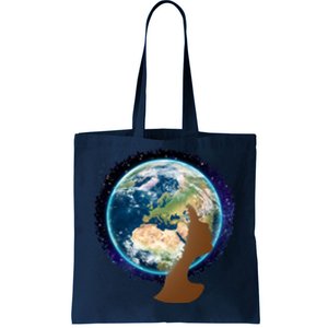 Mother Earth Afro Hair Galaxy Tote Bag