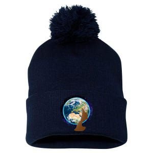 Mother Earth Afro Hair Galaxy Pom Pom 12in Knit Beanie