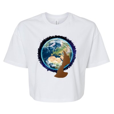 Mother Earth Afro Hair Galaxy Bella+Canvas Jersey Crop Tee