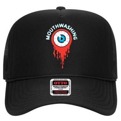 Mouthwashing Eye Art For Horror Fans High Crown Mesh Back Trucker Hat