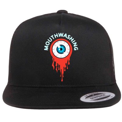 Mouthwashing Eye Art For Horror Fans Flat Bill Trucker Hat