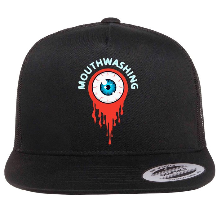 Mouthwashing Eye Art For Horror Fans Flat Bill Trucker Hat