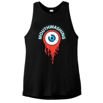 Mouthwashing Eye Art For Horror Fans Ladies PosiCharge Tri-Blend Wicking Tank