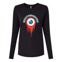 Mouthwashing Eye Art For Horror Fans Womens Cotton Relaxed Long Sleeve T-Shirt