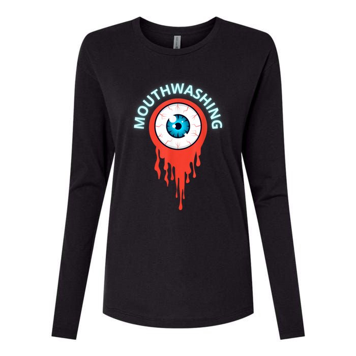 Mouthwashing Eye Art For Horror Fans Womens Cotton Relaxed Long Sleeve T-Shirt