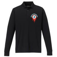 Mouthwashing Eye Art For Horror Fans Performance Long Sleeve Polo