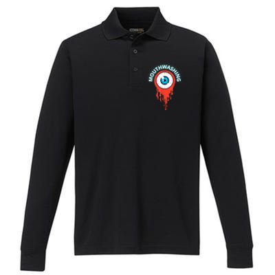 Mouthwashing Eye Art For Horror Fans Performance Long Sleeve Polo