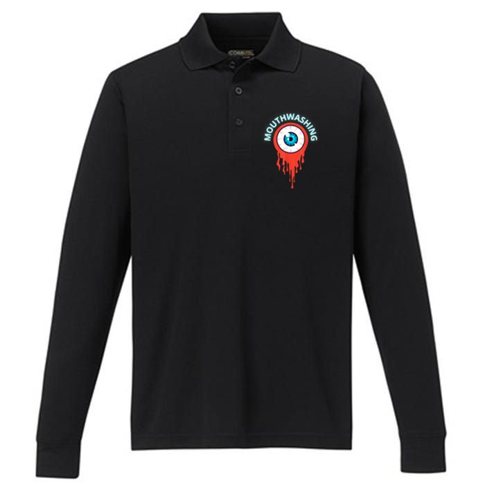 Mouthwashing Eye Art For Horror Fans Performance Long Sleeve Polo