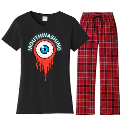 Mouthwashing Eye Art For Horror Fans Women's Flannel Pajama Set