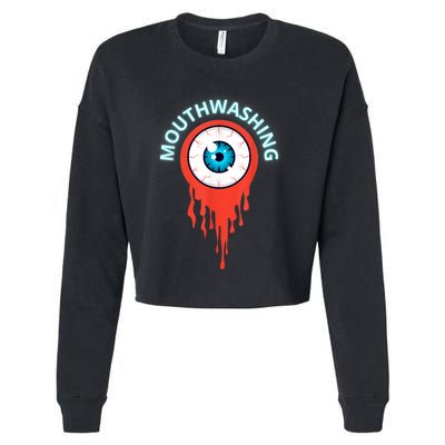 Mouthwashing Eye Art For Horror Fans Cropped Pullover Crew