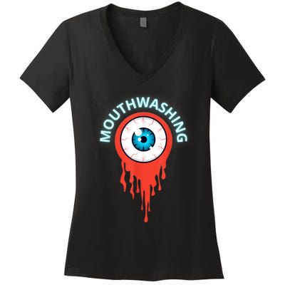 Mouthwashing Eye Art For Horror Fans Women's V-Neck T-Shirt