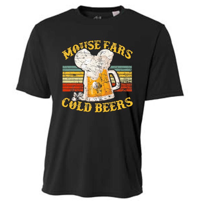 Mouse Ears And Cold Beers Vintage Retro Beer Drinkers Cooling Performance Crew T-Shirt