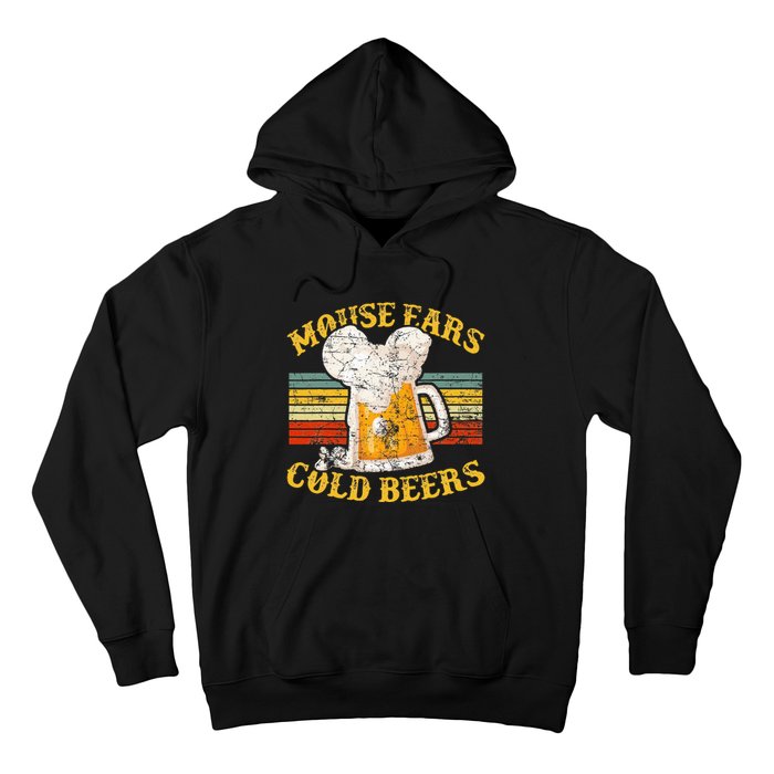 Mouse Ears And Cold Beers Vintage Retro Beer Drinkers Hoodie