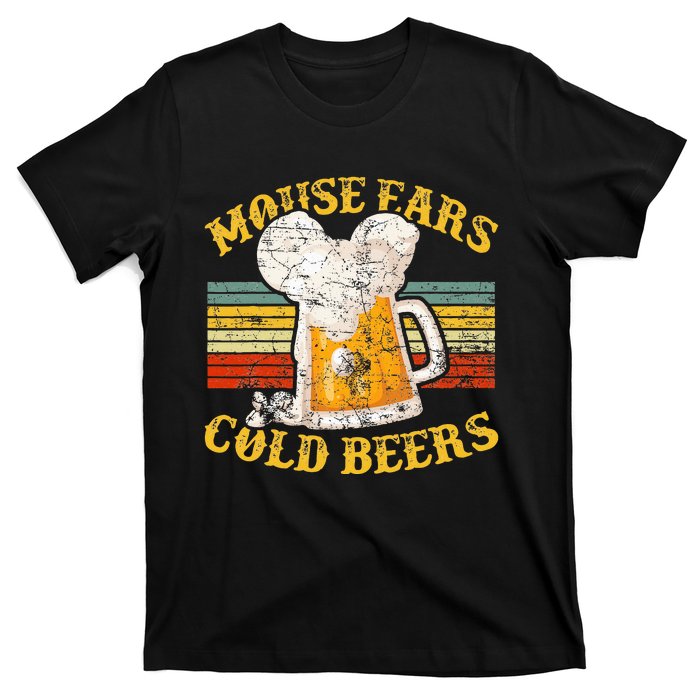 Mouse Ears And Cold Beers Vintage Retro Beer Drinkers T-Shirt