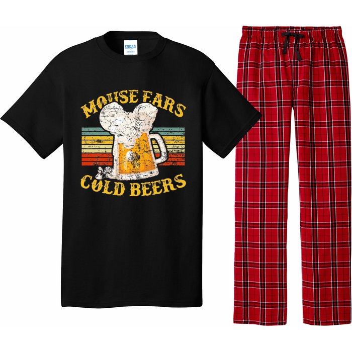 Mouse Ears And Cold Beers Vintage Retro Beer Drinkers Pajama Set