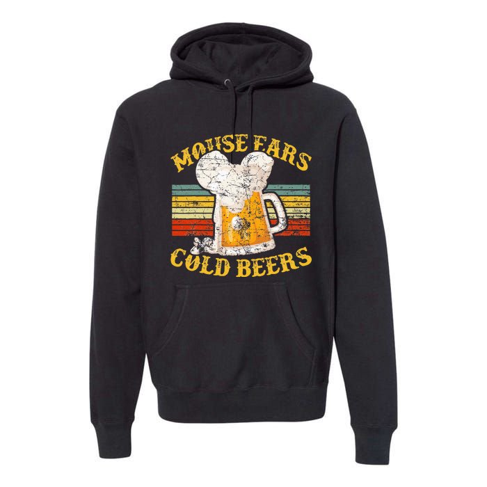 Mouse Ears And Cold Beers Vintage Retro Beer Drinkers Premium Hoodie