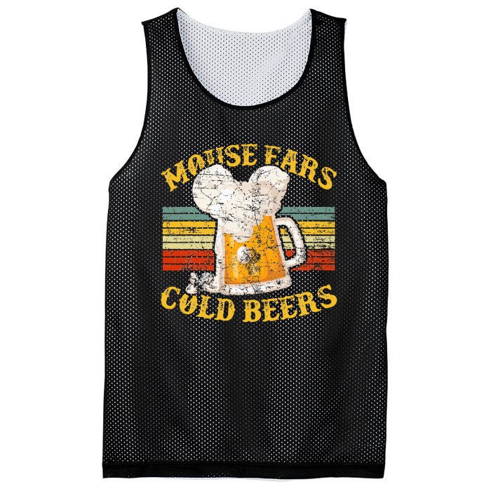 Mouse Ears And Cold Beers Vintage Retro Beer Drinkers Mesh Reversible Basketball Jersey Tank