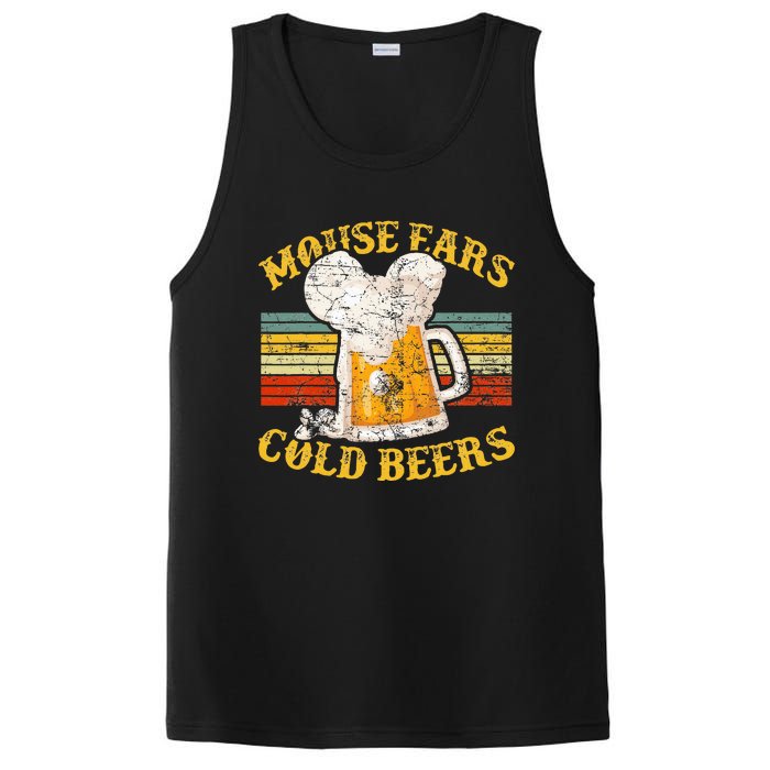 Mouse Ears And Cold Beers Vintage Retro Beer Drinkers PosiCharge Competitor Tank