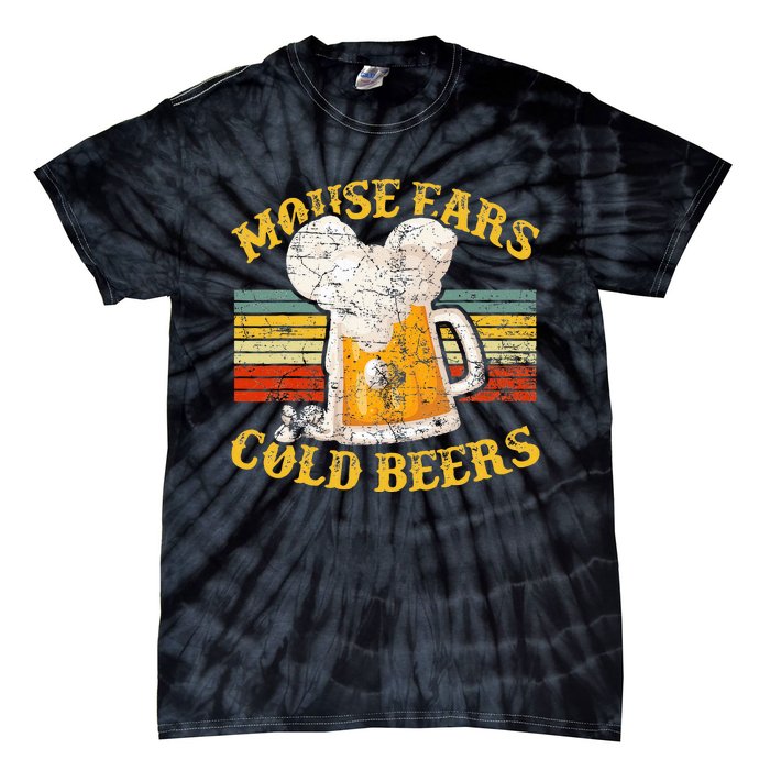 Mouse Ears And Cold Beers Vintage Retro Beer Drinkers Tie-Dye T-Shirt