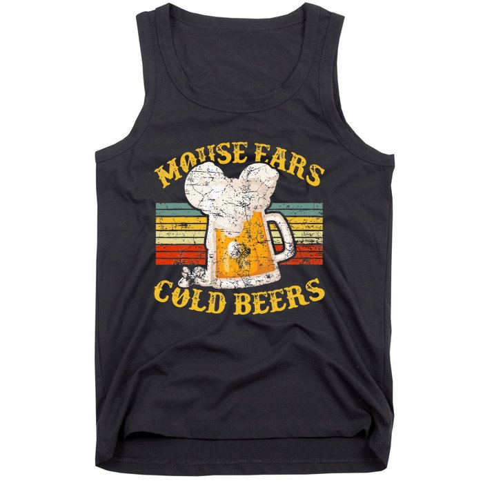 Mouse Ears And Cold Beers Vintage Retro Beer Drinkers Tank Top