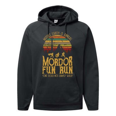 Middle EarthS Annual Mordor Fun Run One Does Not Simply Walk Into Mordor Performance Fleece Hoodie