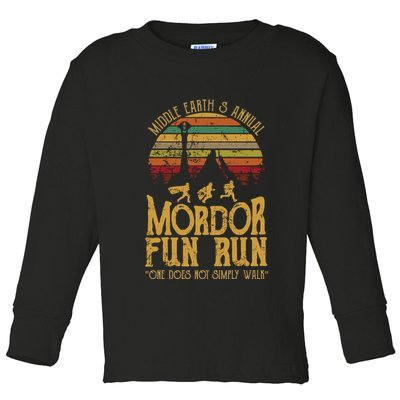 Middle EarthS Annual Mordor Fun Run One Does Not Simply Walk Into Mordor Toddler Long Sleeve Shirt