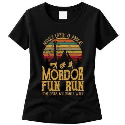 Middle EarthS Annual Mordor Fun Run One Does Not Simply Walk Into Mordor Womens T-Shirt