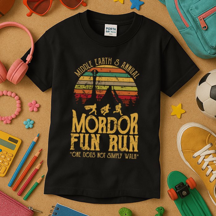 Middle EarthS Annual Mordor Fun Run One Does Not Simply Walk Into Mordor Kids T-Shirt