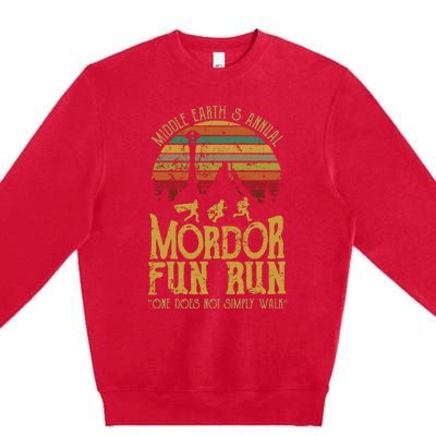 Middle EarthS Annual Mordor Fun Run One Does Not Simply Walk Into Mordor Premium Crewneck Sweatshirt