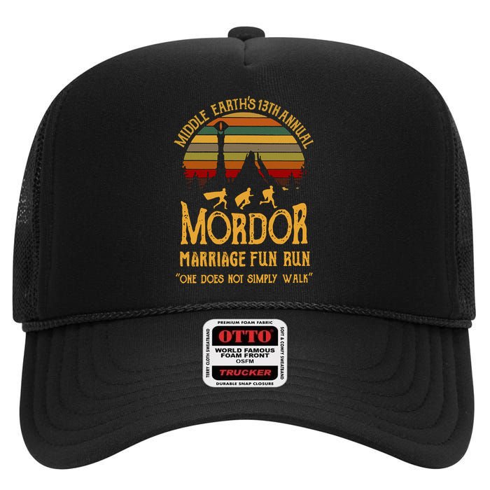 Middle Earth's Annual Mordor Fun Run High Crown Mesh Back Trucker Hat